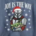 thumbnail image 2 of Boy's Star Wars: The Mandalorian Christmas Grogu and Din Djarin Joy is the Way Graphic Tee Navy Blue Heather Medium, 2 of 4