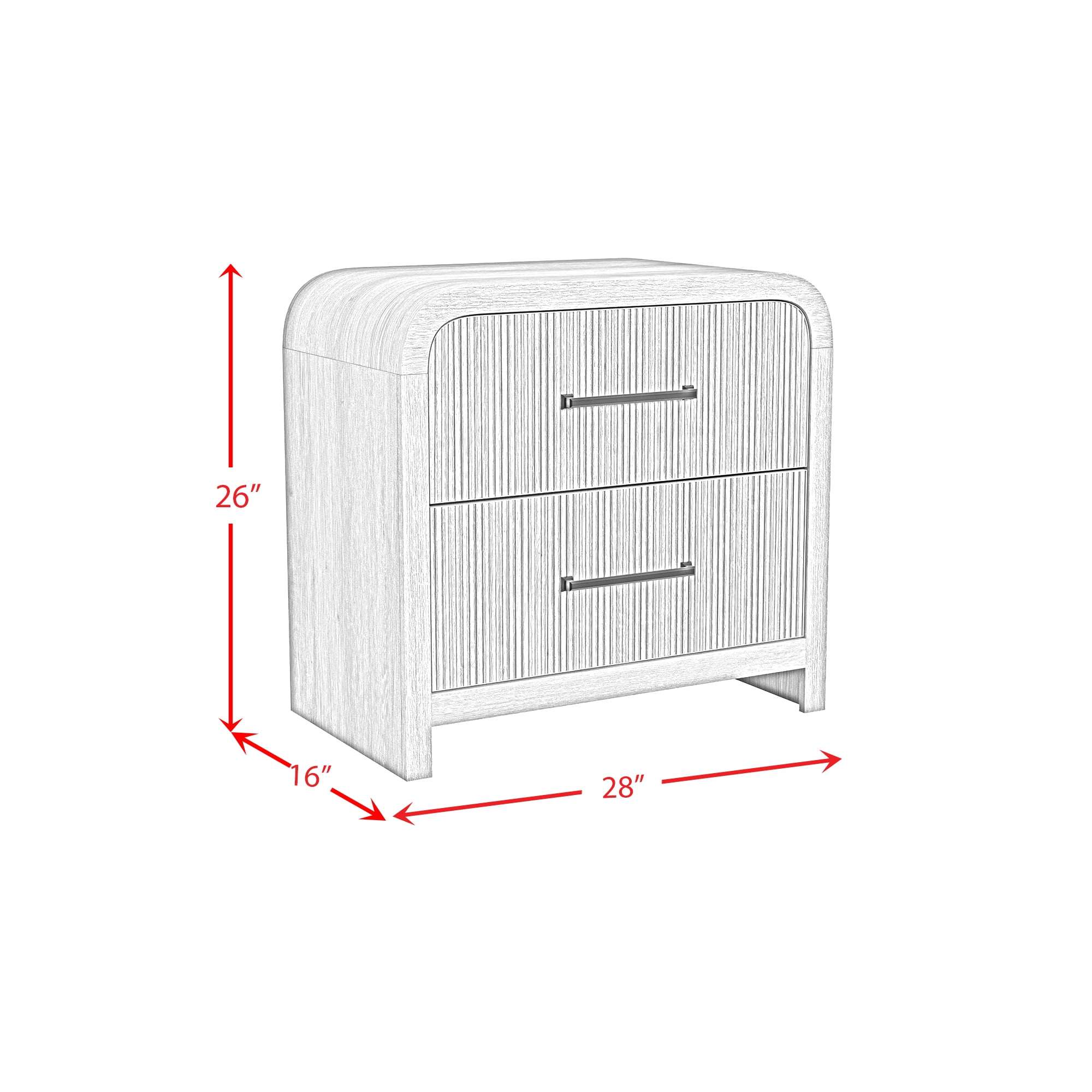 Woodridge  2-Drawer Nightstand with USB in Black with Grain