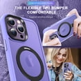 thumbnail image 5 of ELEHOLD Case for iPhone 16 Pro Max, Military-Grade Translucent Case with Magnetic O-Ring Stand [Compatible with MagSafe Accessory],Lightpurple, 5 of 6