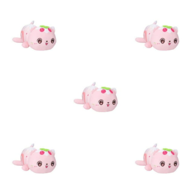 Ruiboury Long Pillow - Comfortable And Soft Cat Pillow For Peaceful Sleep Three-dimensional And Full With Quick Spring Can Pink Strawberry Cat 5Set