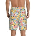 thumbnail image 3 of Naloa Watercolor Wildflowers Men's Short Pajama Pants, Lounge Comfort Shorts with Elasticized Waistband and Side Pockets - X-Large, 3 of 9