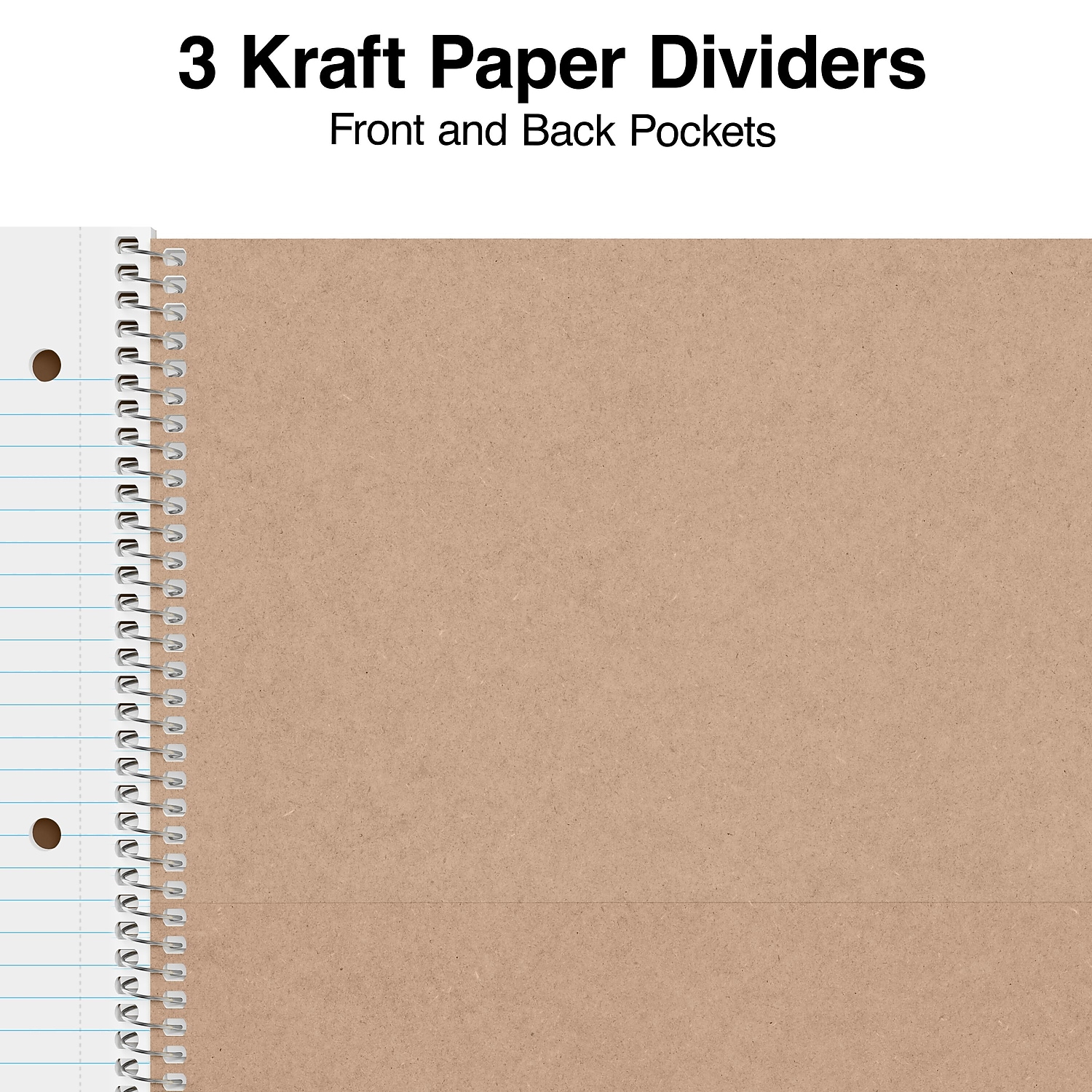 Staples Premium 3-Subject Notebook 8.5" x 11" College Ruled 150 Sheets Brown 3/Pack ST52123NVS