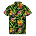 thumbnail image 5 of Camisa hawaiana con estampado 3D de plantas tropicales para hombre, camisas con botones para playa, camisetas de manga corta de verano, blusa hawaiana con solapa de calle, 5 of 5