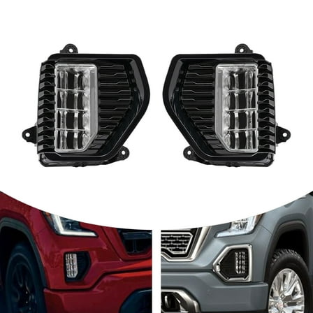 For 2019-2021 GMC Sierra 1500 Left & Right Front LED Fog Lights Lamps with Bezels Pair Set