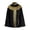 Black, variant on Ancient Egyptian Pharaoh Cape Cloak, Satin Stand Collar Poncho for Halloween Carnival Cosplay Black XS