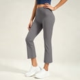 thumbnail image 2 of Women's High Rise Cropped Flare Yoga Pants, Buttery-Soft Stretch Yoga Capri Flare Leggings, Supportive Waistband, Travel, Lounge, Casual, 2 of 6
