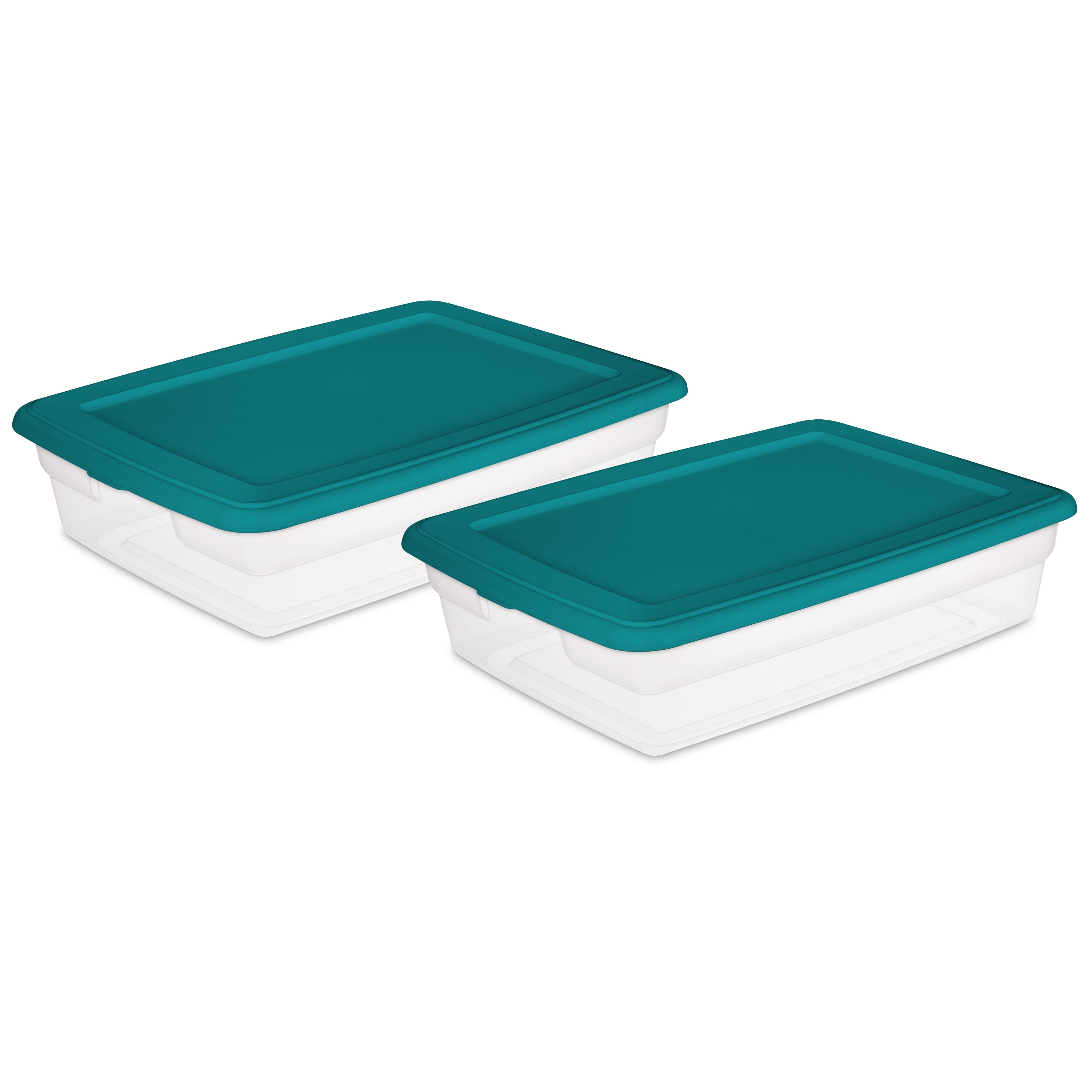 Sterilite, Set of (2) 28 Qt./26 L Storage Box, Teal Sachet