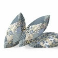 thumbnail image 3 of Blue Yellow Boho Floral Indoor Outdoor Throw Pillow, 3 of 4