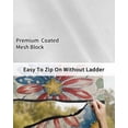 thumbnail image 6 of 4th of July RV Awning Sun Shade Screen 9'X15.3' Retro Flag Stripes Daisy Mesh Sunscreen Patriotic Leaves Gray Plaid Awning Shade Screen with Zipper UV Blocker Completed Kits for RV Motorhome Camper, 6 of 7