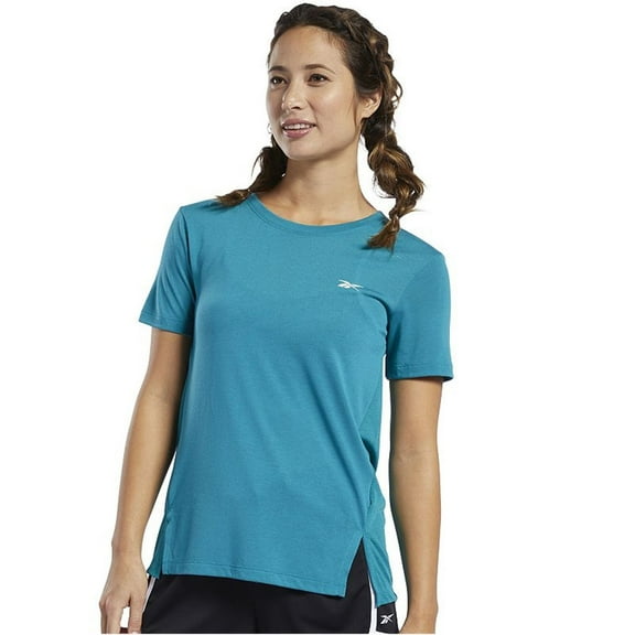 Reebok Womens Workout Ready Supermium Basic T-Shirt, Blue, X-Small