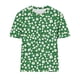 thumbnail image 4 of Fiudx Ropa de Mujer Mujer Verano Ocio Moda Estampado de Flores Cuello Redondo Manga Corta Top/Camisa, 4 of 4