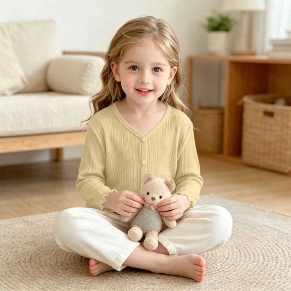 RKSTN Summer Cardigan for Girls Sun Protection Ruffled Cardigans Long Sleeve Buttons Air Conditioned Wear Breathable Baby Girls Cardigan