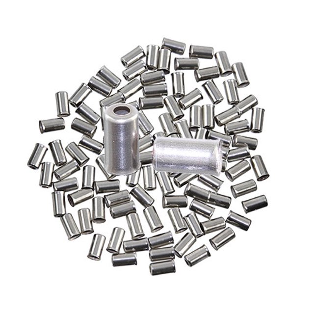 Pack 50/pc Gear Cable Ferrule Housing Chrome. (Pack 50/pc) bike parts