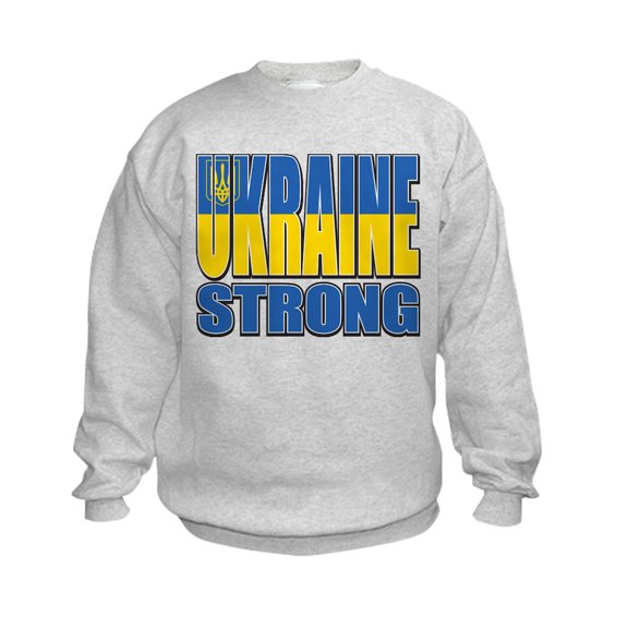 CafePress - Ukraine Strong - Kids Sweatshirt, Youth Crew Neck Sweatshirt