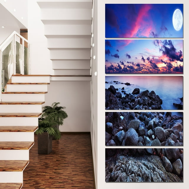 Full Moon Fantasy Seascape - Large Landscape Canvas Art