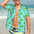 thumbnail image 5 of Lsque Frogs And Aquatic Plants pattern Hawaiian Shirt for Men, Unisex Summer Beach Casual Short Sleeve Button Down Shirts-Small, 5 of 9