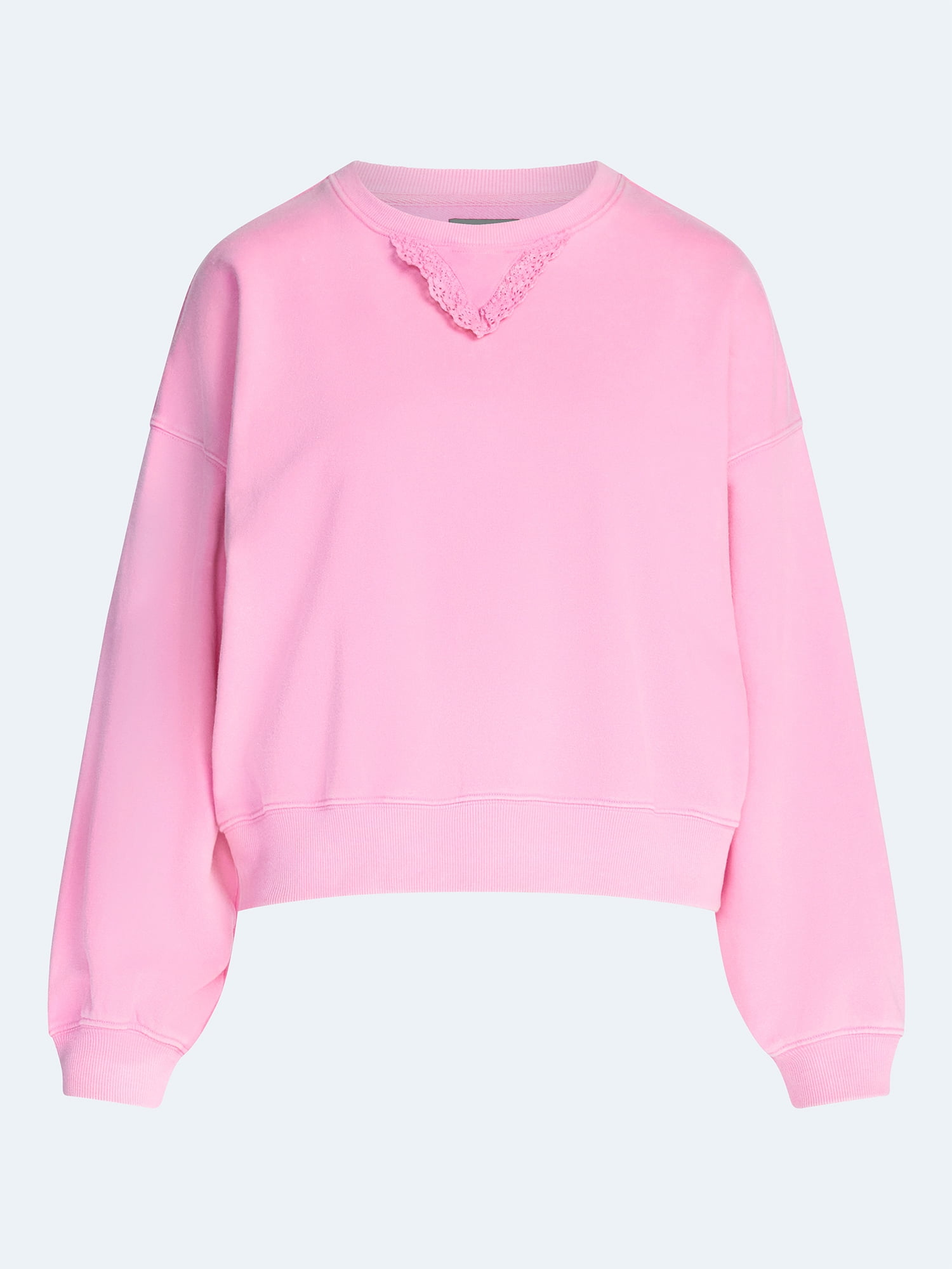 Scoop Women's Mineral Wash Cropped Crewneck Sweatshirt, Sizes XS-XXL