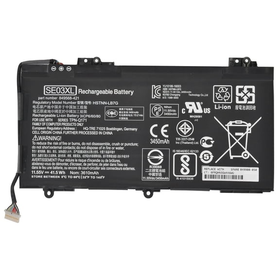 New SE03XL Laptop Battery Compatible with HP Pavilion 14-AL000 14-AL125TX 14-AL136TX 14-AL027TX 14-AL028TX 14-AV002LA 14-AV005LA Series TPN-Q171 849568-421 849908-850 11.55V 41.5Wh