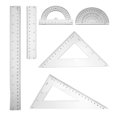 thumbnail image 2 of KAKOWELY student geometry set 6pcs Student Geometry Set Includes Protractor Triangle Rulers Semicircular Ruler and Straight Ruler, Clear Plastic Measuring Tools for School Office, 2 of 5
