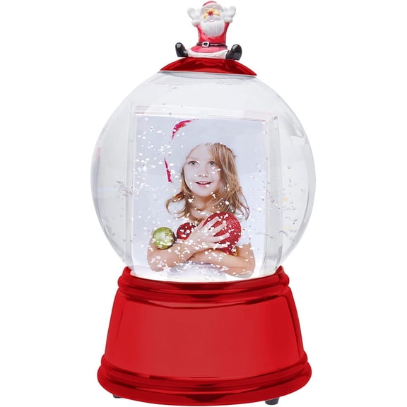 Fine Photo Gifts Santa Photo Snow Globe with Red Base