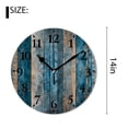 thumbnail image 2 of 14 Inch Wall Clock Battery Operated Silent Clock Decorative for Office, Kitchen, Outdoor, Living Room，Blue Planks Wooden Brown Chic, 2 of 4