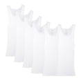 thumbnail image 2 of Camiseta Atlética Fruit of the Loom para Niño, Algodón Sustentable 6 piezas Blanco Talla CH, 2 of 4