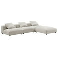 thumbnail image 4 of Modway Solace 4-Piece Modular Upholstered Fabric Sectional Sofa in Salt, 4 of 10