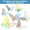 thumbnail image 2 of Juego de 72 pegatinas de mariposas huecas tridimensionales coloridas, 2 of 6