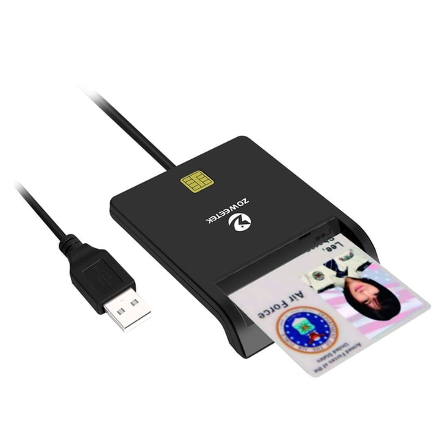 Lector de tarjetas inteligentes ZOWEETEK Lector de tarjetas CAC Military USB