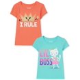 thumbnail image 2 of T-Shirt Graphique à Manches Courtes pour Bébé Fille Lot de 2, Lil' Boss/I Rule, 2T, 2 of 2