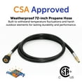thumbnail image 2 of Flame King Dual Quick Connect Propane Hose, Propane Gas Hose for LP Gas, Thermo Plastic, 1/4" Diameter, 72" Long, Thermo Plastic, 2 of 8