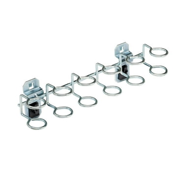 Triton Products® LocHook 9"W with 3/4"ID Zinc Plated Steel Multi-Ring Tool Holder for LocBoard, 2pk