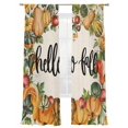 thumbnail image 2 of Sheer Curtains 96 Inches Long 2 Panels, Watercolor Autumn Vegetable Rod Pocket Curtain Voile Draperies, Vintage Pumpkin on Linen Light Filtering Window Treatment for Living Room Kitchen Bedroom, 2 of 8