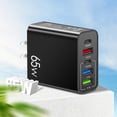 thumbnail image 6 of 2 Pack 65W USB-C Fast Charger, 5 Ports USB Charging Hub Station Multiport Power Adapter PD Fast Charger (3x USB-A + 2x USB-C) Compatible with iPhone 17/16/15/14/13/12/11 Pro Max, iPad Pro/Air, Black, 6 of 6