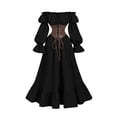 thumbnail image 5 of FNFYFH Renaissance Medieval Costume Dress Women Peasant Cottagecore Dress 1700s Victorian Fairy Dress, 5 of 8