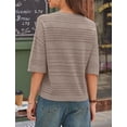 thumbnail image 6 of WIHOLL Women’s Blouses Tops Short Sleeve Knit Crochet Sweater Lightweight Pullover Crewneck for Spring Summer, 6 of 10