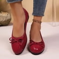 thumbnail image 7 of Bkhluea Women Bow Wedge Heel Flats Slip On Comfortable Footwear For Office Work Party Daily Casual Use, 7 of 7