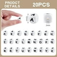 thumbnail image 2 of 20Pcs White Cube Letter Silicone Beads 12x12x12mm Square Dice Alphabet Beads with 2mm Hole Spacer Loose Letter Beads for Bracelet Necklace Jewelry Making Letter.I 12mm Hole: 2mm, 2 of 9
