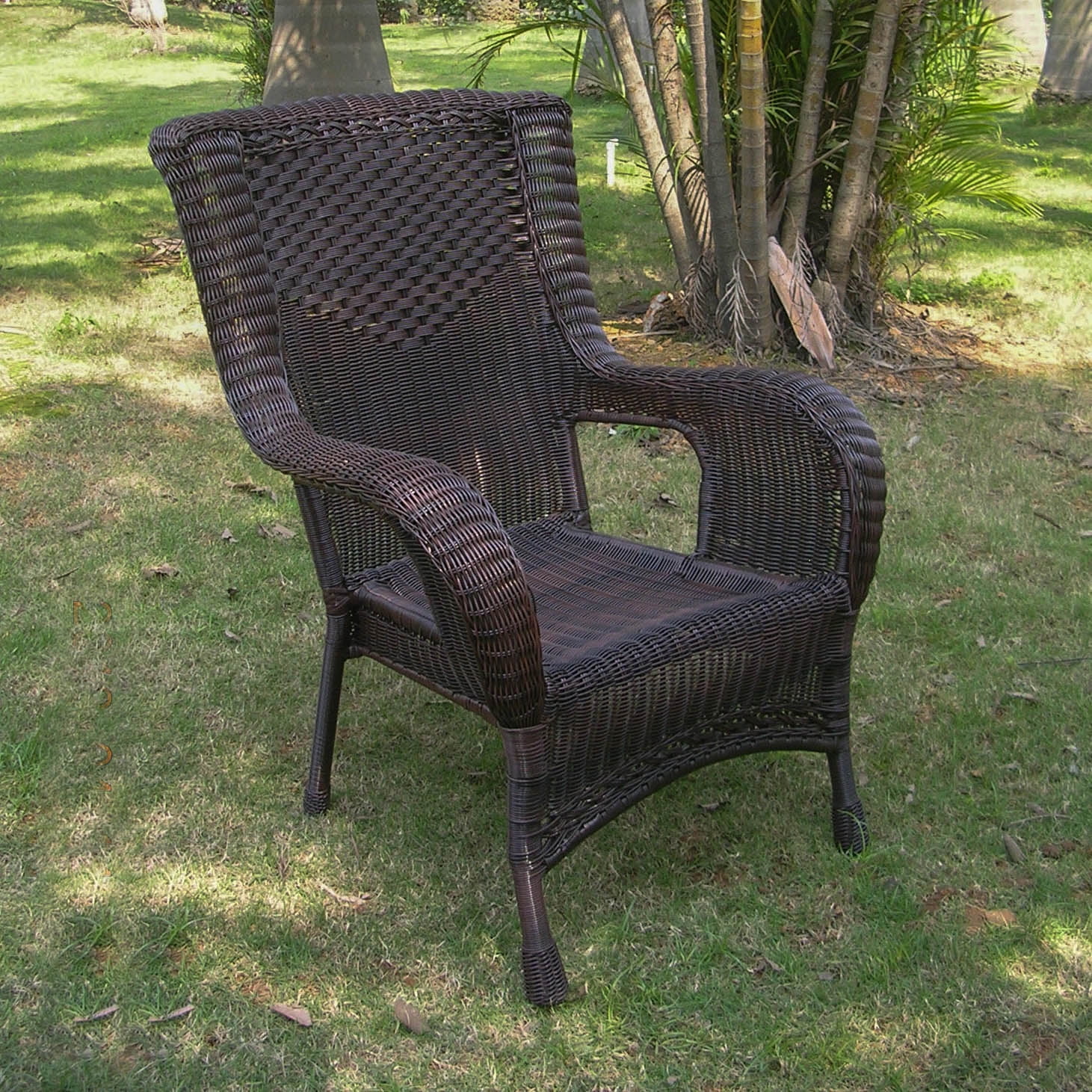 Resin Wicker/Aluminum Dining Chair - Antique Pecan - Walmart.com