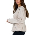 thumbnail image 4 of ZAXARRA Veste à Capuche Zippée pour Femmes à Manches Longues Couleur Unie avec Cordon de Serrage, 4 of 9