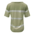 thumbnail image 4 of Pompotops Mode Femme Décontracté Ample Imprimé Col en V T-Shirt Blouse, 4 of 5