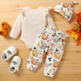 thumbnail image 3 of Infant Baby Girl First Halloween Outfit Toddler Girls Thanksgiving Cute Pumpkin Clothes Set for 6-9 Months, 3 of 7