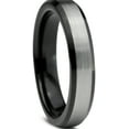 thumbnail image 2 of Charming Jewelers Tungsten Wedding Band Ring 4mm for Men Women Comfort Fit Black Beveled Edge Brushed Lifetime Guarantee Size 5.5, 2 of 5