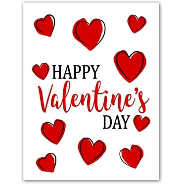 Small World Greetings Large Happy Valentine’s Day Card - Blank Inside With White Envelope -  Card Measures 11.75" x 9" - Perfect for partners, family, friends and more
