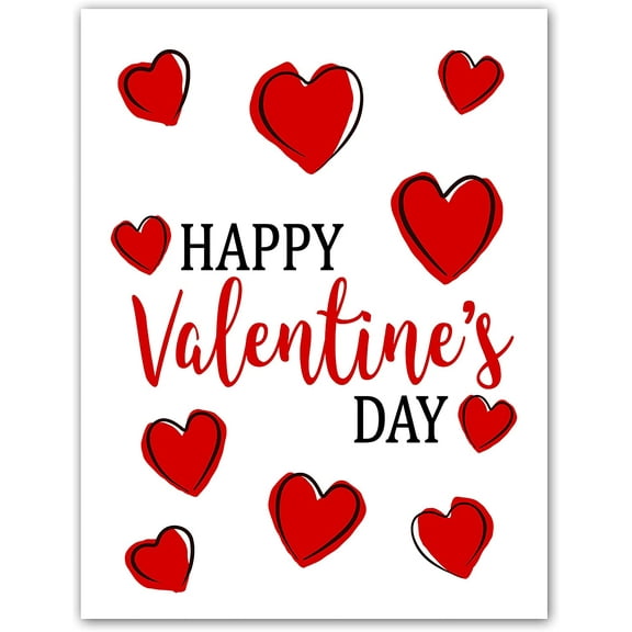 Small World Greetings Large Happy Valentine’s Day Card - Blank Inside With White Envelope -  Card Measures 11.75" x 9" - Perfect for partners, family, friends and more