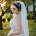 thumbnail image 6 of 2 Pcs Polyester Bridal Veils with Hair Comb White Lace Wedding Edge Veil Bridal Veils with Hair Clip for Women Party, 6 of 7