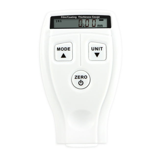 ABS Coating Thickness Gauge for Car Paint Inspection, 0-1.80mm/0-71.0mil Measurement Range, 0.05mm/2mil Car Mode Resolution, ±0.1mm Error, White, Battery Not Included with 6 Calibration Films and