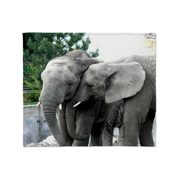 CafePress - Elephone Love Kiss Peace And Joy Throw Blanket - Soft Fleece Throw Blanket, 50"x60" for All Ages