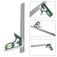 thumbnail image 4 of Square Angle Ruler, 300mm Combination Square Angle Ruler 45/90 Degree With Bubble  Multi Functional Universal Adjustable, Carpentry Squares, 4 of 8