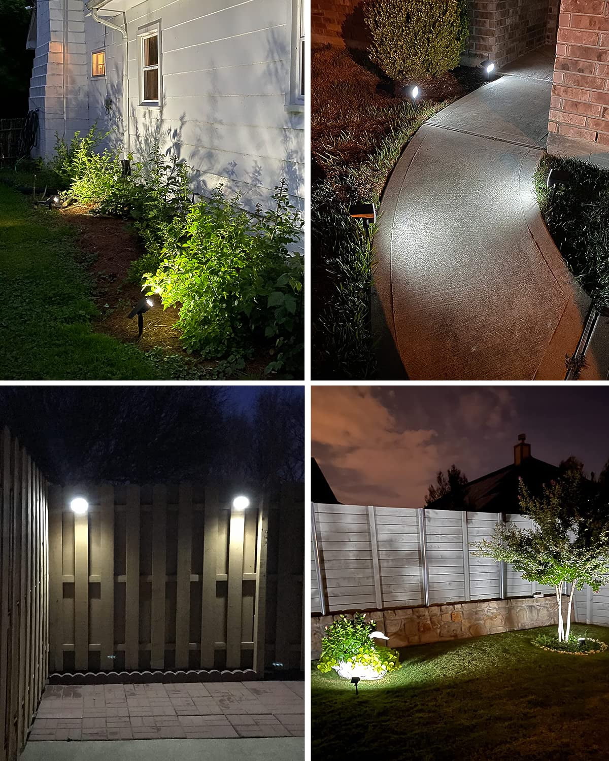 HOVMAP Solar Lights Outdoor 72 LEDs Solar Spot Lights 1500mAh Battery 3 Modes IP67 Waterproof ABS 6 Pack for Garden Yard Pathway, 6Pc White light